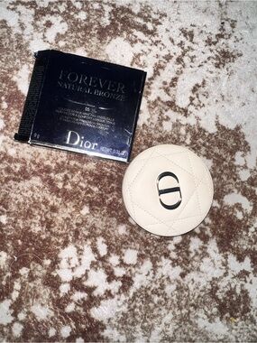 Dior Quilted Compact Case with Black Box - Cream & Black